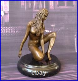 Vintage Bronze Sculpture Statue Woman Nude Marble Deco Claude Rare Old Art Paris Vintage Bronze Sculpture Statue Woman Nude Marble Deco Claude Rare Old Art Paris