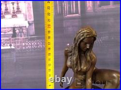 Vintage Bronze Sculpture Statue Woman Nude Marble Deco Claude Rare Old Art Paris Vintage Bronze Sculpture Statue Woman Nude Marble Deco Claude Rare Old Art Paris