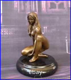 Vintage Bronze Sculpture Statue Woman Nude Marble Deco Claude Rare Old Art Paris Vintage Bronze Sculpture Statue Woman Nude Marble Deco Claude Rare Old Art Paris