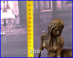 Vintage Bronze Sculpture Statue Woman Nude Marble Deco Claude Rare Old Art Paris Vintage Bronze Sculpture Statue Woman Nude Marble Deco Claude Rare Old Art Paris