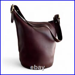 Vintage COACH 9085 Brown Leather Shoulder Bag Made in USA Old Style Purse