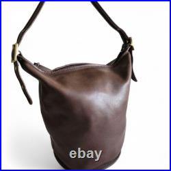 Vintage COACH 9085 Brown Leather Shoulder Bag Made in USA Old Style Purse