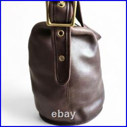 Vintage COACH 9085 Brown Leather Shoulder Bag Made in USA Old Style Purse