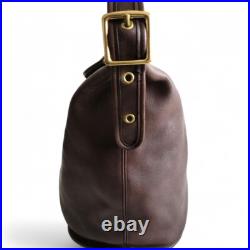Vintage COACH 9085 Brown Leather Shoulder Bag Made in USA Old Style Purse
