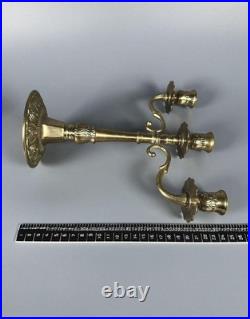 Vintage Candlestick Holder Antique Decor Collectible Metal Old Style 3-Light