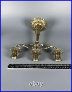 Vintage Candlestick Holder Antique Decor Collectible Metal Old Style 3-Light