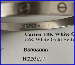 Vintage Cartier 18k White Gold Love Bracelet Old Style -Size 20-Letter/Pouch