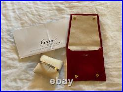 Vintage Cartier 18k White Gold Love Bracelet Old Style -Size 20-Letter/Pouch