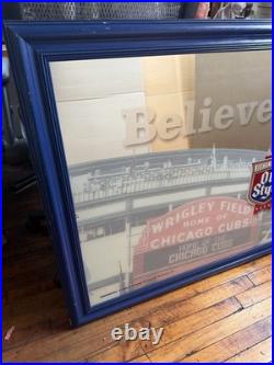 Vintage Chicago Cubs Wrigley Field Old Style Beer Bar Sign Mirror 5'x3' ft Size