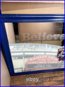 Vintage Chicago Cubs Wrigley Field Old Style Beer Bar Sign Mirror 5'x3' ft Size