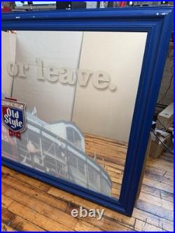 Vintage Chicago Cubs Wrigley Field Old Style Beer Bar Sign Mirror 5'x3' ft Size