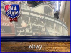 Vintage Chicago Cubs Wrigley Field Old Style Beer Bar Sign Mirror 5'x3' ft Size