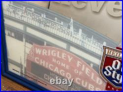 Vintage Chicago Cubs Wrigley Field Old Style Beer Bar Sign Mirror 5'x3' ft Size