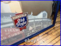 Vintage Chicago Cubs Wrigley Field Old Style Beer Bar Sign Mirror 5'x3' ft Size