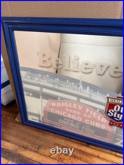 Vintage Chicago Cubs Wrigley Field Old Style Beer Bar Sign Mirror 5'x3' ft Size