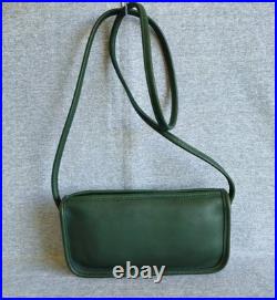 Vintage Coach Zippered Pouch Style 9655 Rare Green Soft Leather Old Coach USA