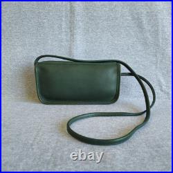 Vintage Coach Zippered Pouch Style 9655 Rare Green Soft Leather Old Coach USA