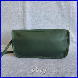 Vintage Coach Zippered Pouch Style 9655 Rare Green Soft Leather Old Coach USA