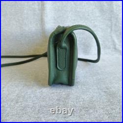 Vintage Coach Zippered Pouch Style 9655 Rare Green Soft Leather Old Coach USA