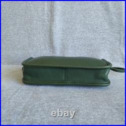 Vintage Coach Zippered Pouch Style 9655 Rare Green Soft Leather Old Coach USA