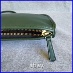 Vintage Coach Zippered Pouch Style 9655 Rare Green Soft Leather Old Coach USA