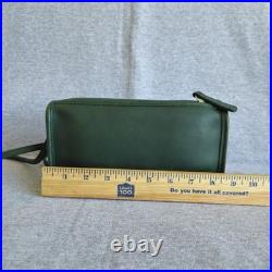Vintage Coach Zippered Pouch Style 9655 Rare Green Soft Leather Old Coach USA