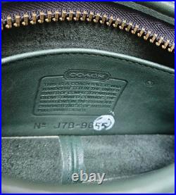 Vintage Coach Zippered Pouch Style 9655 Rare Green Soft Leather Old Coach USA
