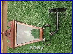 Vintage Copper Lamp Lantern Outside Wall Mounted Victorian style Old Large Light