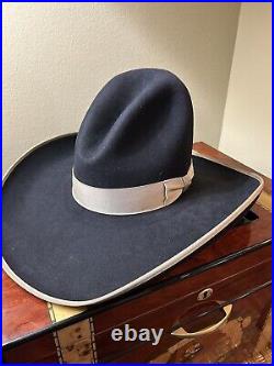 Vintage Custom Hand Made 5X Old Hollywood style Cowboy hat, black size 6 1/2