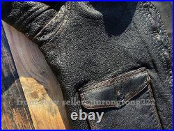 Vintage Do Old Goatskin G1 Fight Jacket Men's Leather Short Style Motorcycle Coa