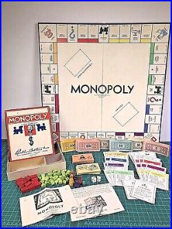 Vintage Early MONOPOLY Game-Parker Brothers 1935 Trade Mark Blue Box-Old Style