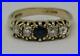 Vintage-Edwardian-Style-9ct-Gold-Sapphire-0-80ct-Old-cut-Diamond-Ring-Size-0-01-ku