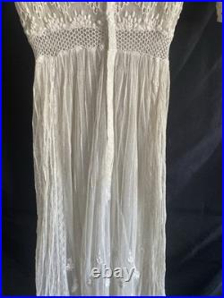 Vintage Edwardian Style Lace Ruffle Tea Party Dress Old Sheer Fine Detail
