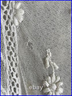 Vintage Edwardian Style Lace Ruffle Tea Party Dress Old Sheer Fine Detail