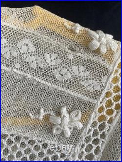 Vintage Edwardian Style Lace Ruffle Tea Party Dress Old Sheer Fine Detail