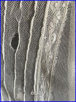 Vintage Edwardian Style Lace Ruffle Tea Party Dress Old Sheer Fine Detail