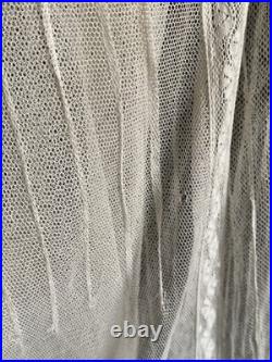 Vintage Edwardian Style Lace Ruffle Tea Party Dress Old Sheer Fine Detail
