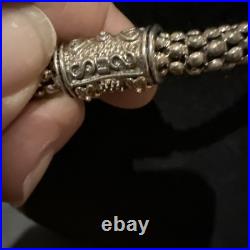 Vintage Estate 14k Diamond Sterling Silver Caviar Style Necklace New Old Stock