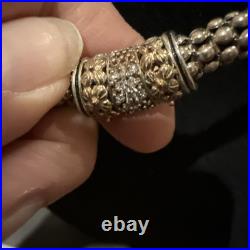 Vintage Estate 14k Diamond Sterling Silver Caviar Style Necklace New Old Stock
