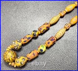 Vintage Fancy Venetian Style old Trade Beads mix size strand