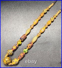 Vintage Fancy Venetian Style old Trade Beads mix size strand