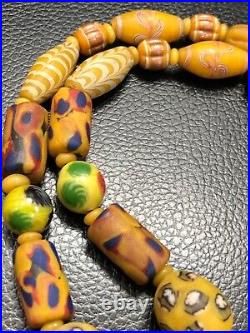 Vintage Fancy Venetian Style old Trade Beads mix size strand