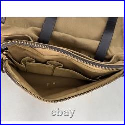 Vintage Filson Compartment Bag Rugged Tan Twill & Saddle Style 264 Old Stock Bag