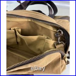 Vintage Filson Compartment Bag Rugged Tan Twill & Saddle Style 264 Old Stock Bag