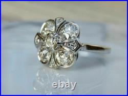 Vintage Flower Inspired Ring Old European Floral Style Edwardian Engagement Ring