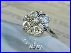 Vintage Flower Inspired Ring Old European Floral Style Edwardian Engagement Ring