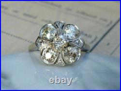 Vintage Flower Inspired Ring Old European Floral Style Edwardian Engagement Ring