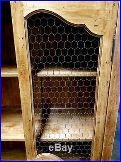 Vintage French Country Cabinet Vintage European Old World Chicken Wire Style