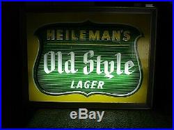 Vintage G. Heileman's Old Style Lager Lighted ROG Beer Sign La Crosse, Wisconsin
