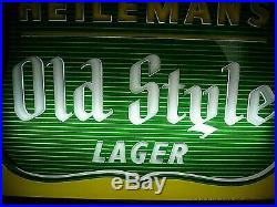 Vintage G. Heileman's Old Style Lager Lighted ROG Beer Sign La Crosse, Wisconsin